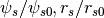\psi_s/\psi_{s0}, r_s/r_{s0}